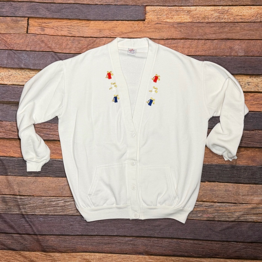 Vintage Golf Golfer Cardigan Pullover Jumper Button Up Sweatshirt